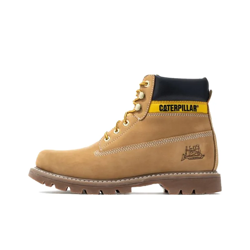 CAT Colorado Series Термический Водонепроницаемый Устойчивый к истиранию Короткий Outdoor Рабочая обувь Мужская Коричневый Желтый