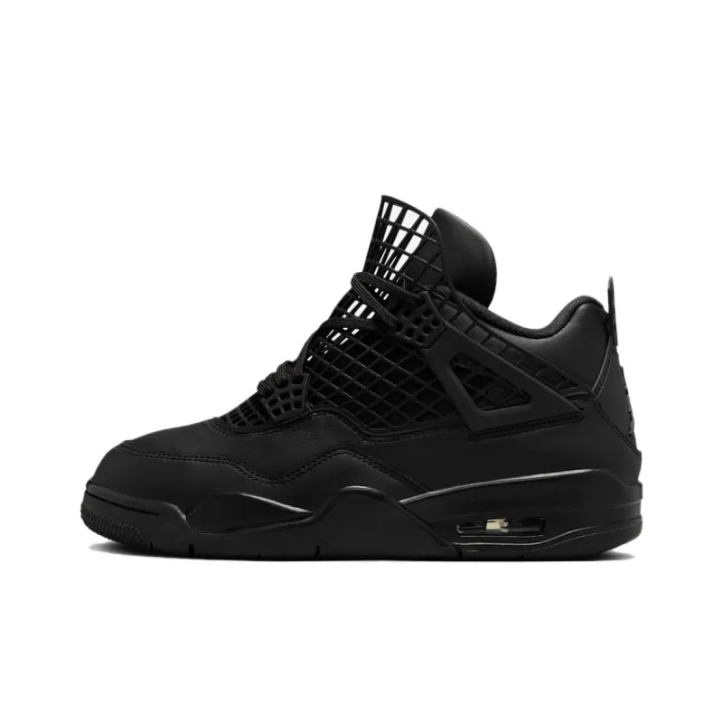 Jordan Air Джордан 4 Устойчивый к истиранию Дышащий MID Топ Винтажные баскетбольные кроссовки Женские Черный