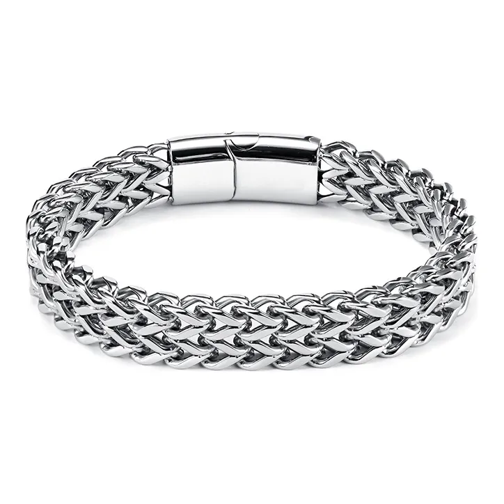AKAK Титановый стальной браслет унисекс серебряный