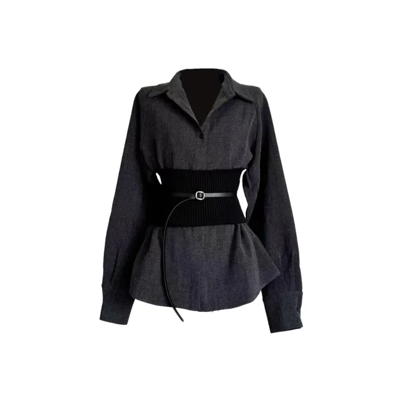 JOSR Длинное платье с длинными рукавами женское черное