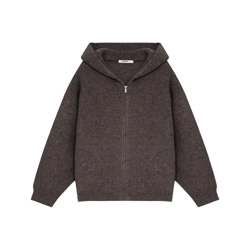 Bodydream Свободный крой Длинный рукав Кардиган с винтажной молнией Трикотаж Унисекс