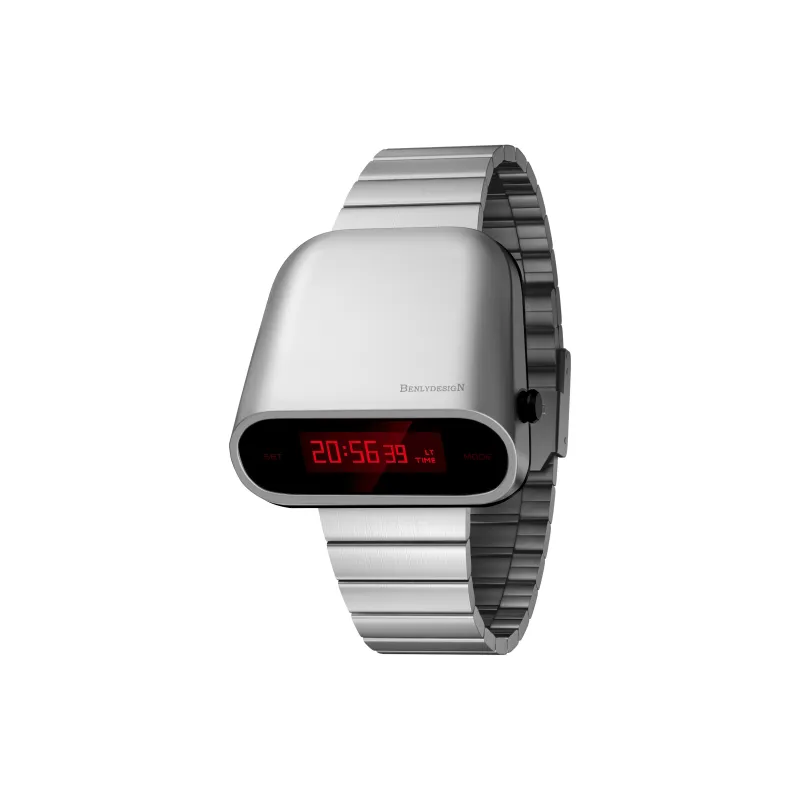 IB BENLYDESIGN S10801S1 Электронный механизм Нержавеющая сталь Ремешок Часы Унисекс Красный циферблат