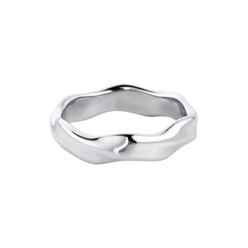 FOREVER MELODY Кольца из титанового стального сплава Мужские Серебряные