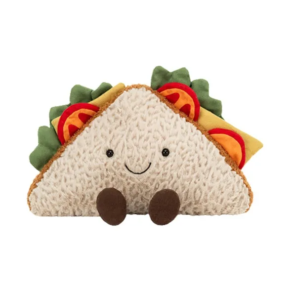 JELLYCAT Fun Food Collection Sandwich Куклы Плюшевая кукла 13 см Высота в сидячем положении