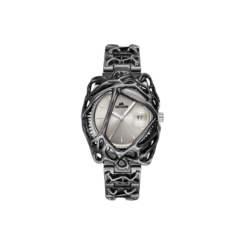 LIBER AEDON Наручные часы Кварцевый механизм Серебристый циферблат Мужские часы