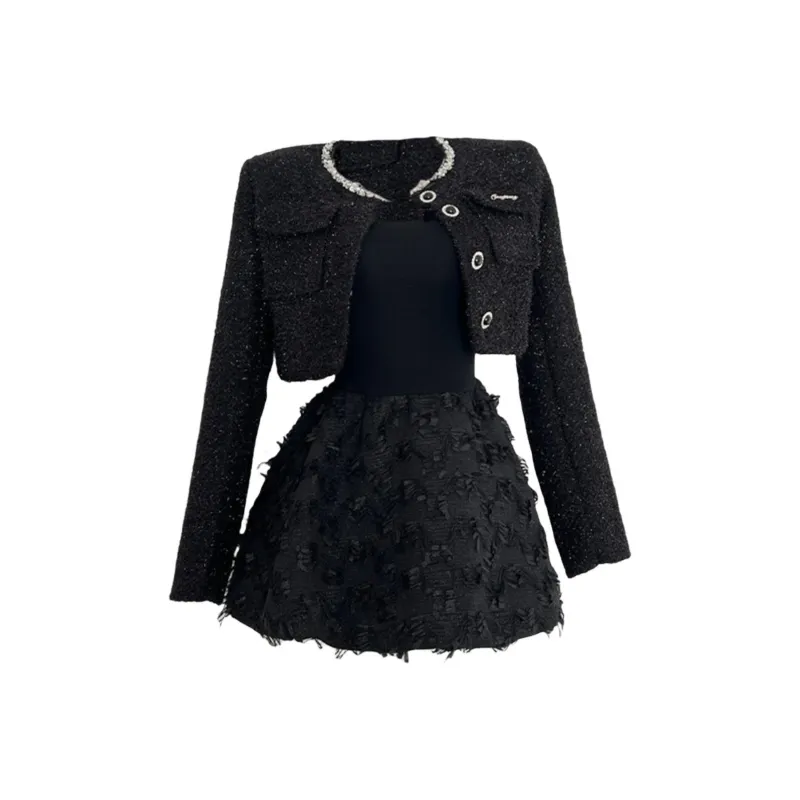 7 SEVFUN Черный комплект Женские Комплекты с юбкой