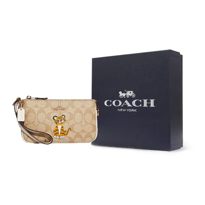 COACH Nolita 19 Покрытый холст с кожей галечная кожа маленькая сумка на запястье клатч маленькая сумка женский хаки белый