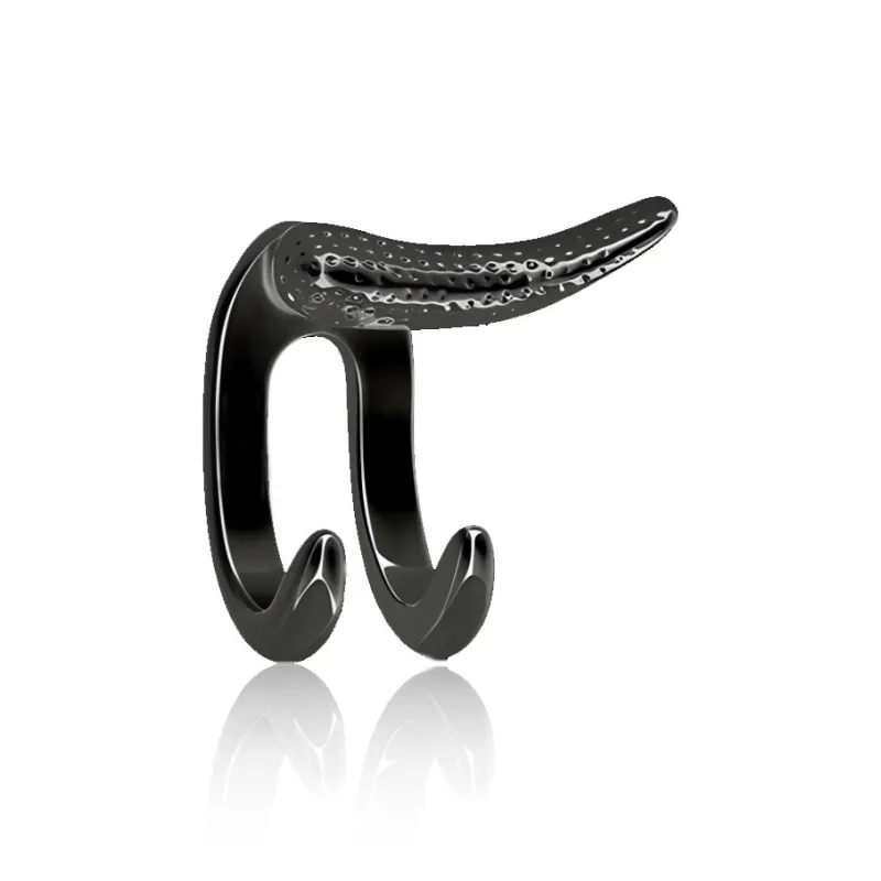 FOREVER MELODY Титановые и стальные серьги-гвоздики Мужские Серебряные Черные