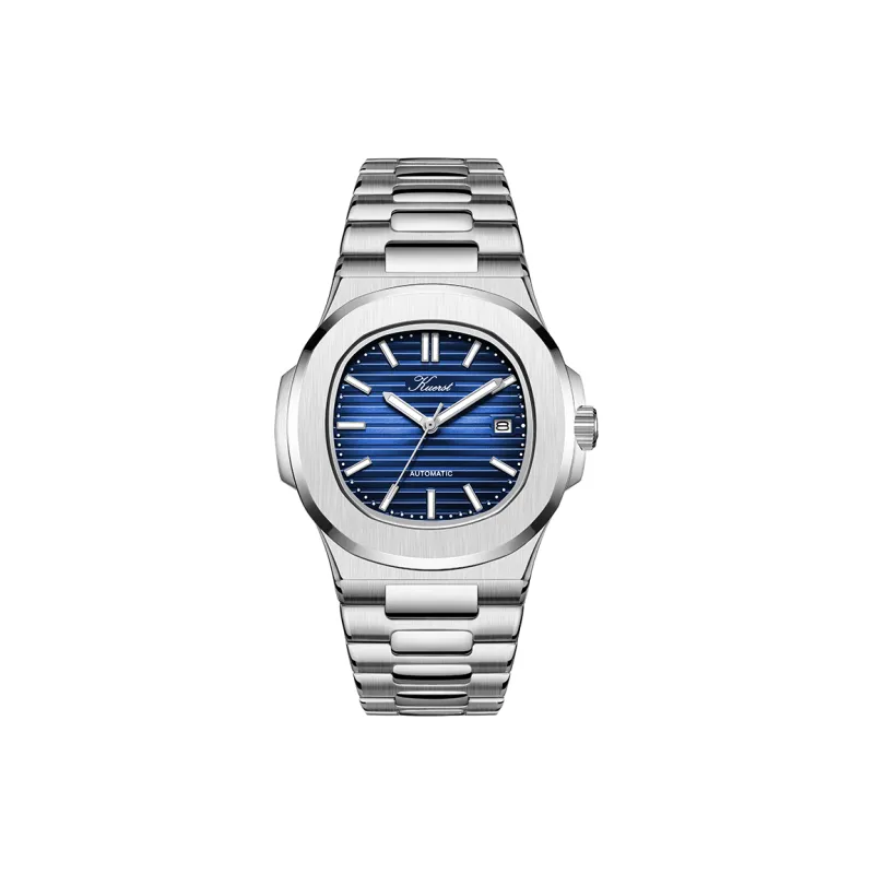 KUERST Автоматический Механический Механизм Нержавеющая Сталь Ремешок Часы Мужские Часы Зеленый Циферблат