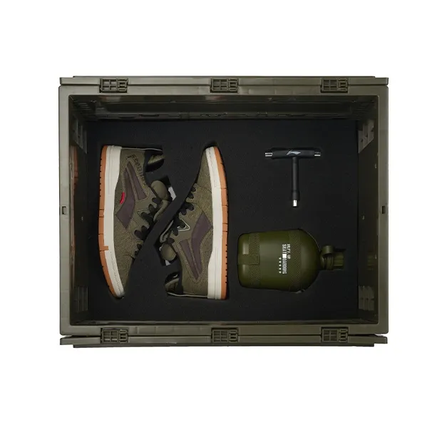 LINING Wave Pro Устойчивый к истиранию Дышащий MID Скейтбординг Топ Кроссовки Мужские Армейский зеленый