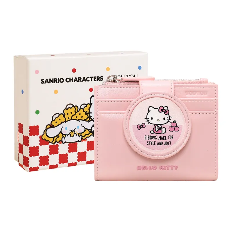 TOUTOU Hello Kitty Collaboration Хелло Китти Синтетическая кожа Кошелек Женские Вишнево-красный Джинсовый синий