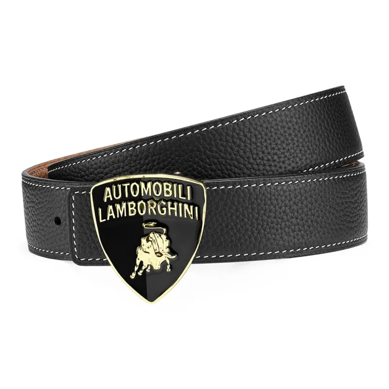 AUTOMOBILI LAMBORGHINI Ремни из коровьей кожи мужской ширина 3,4 см