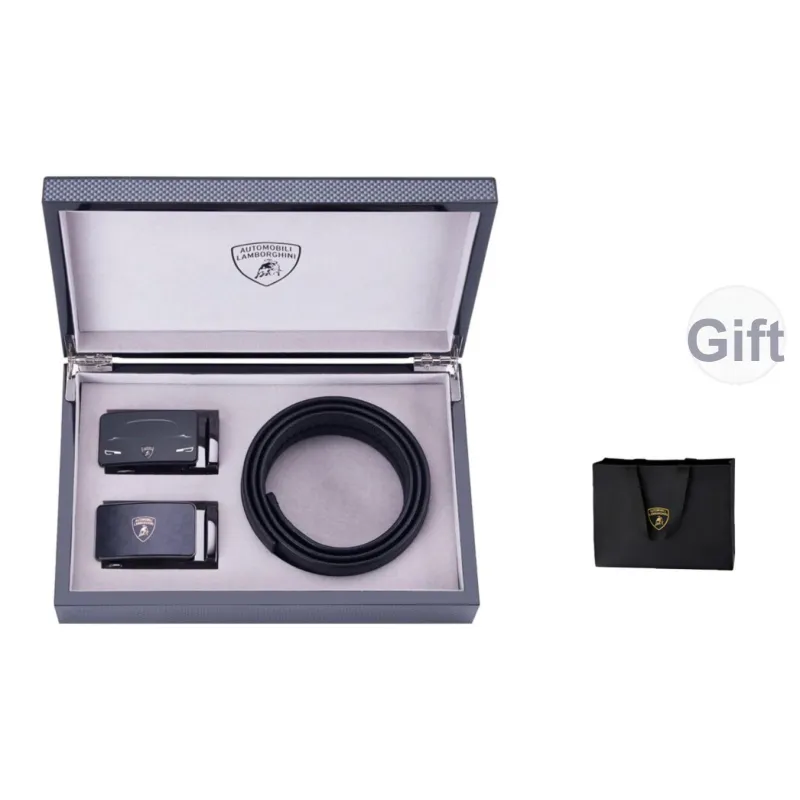 AUTOMOBILI LAMBORGHINI Ремни из коровьей кожи мужские 3,5 см