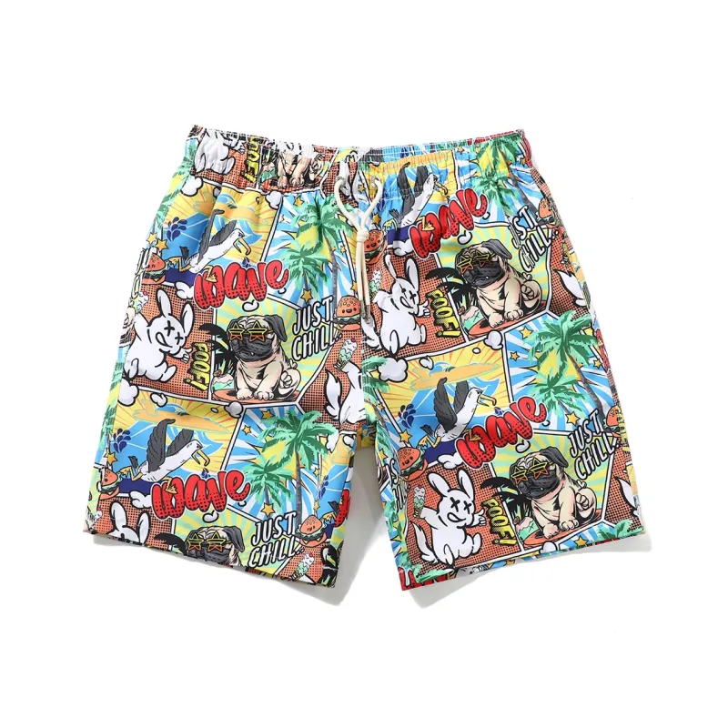 GAILANG Пляжные шорты Мужской Аниме Граффити