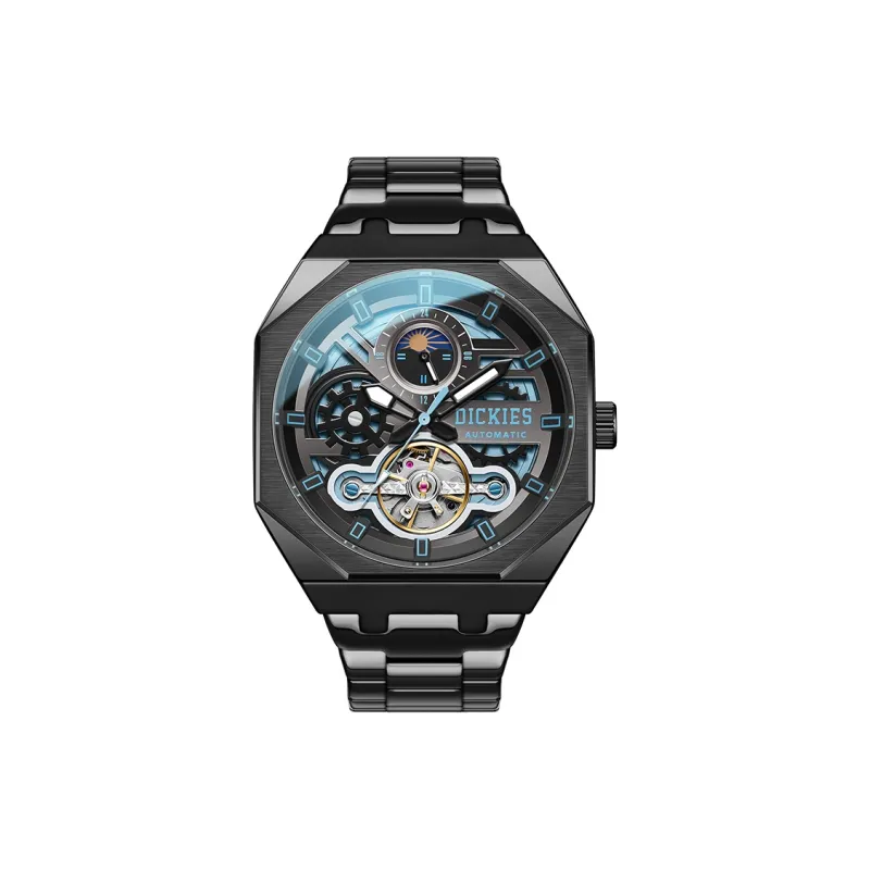 Dickies Sun Moon and Stars Наручные часы Механический механизм Силиконовый ремешок Фиолетовый циферблат Мужские часы Упаковка