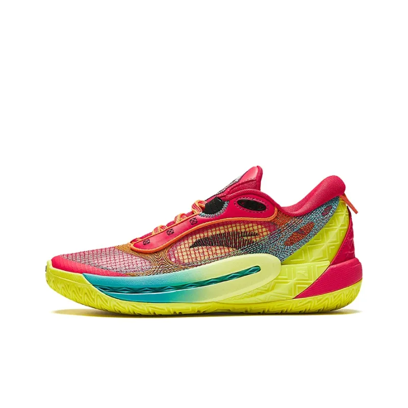 ANTA Tide 6 Амортизирующие низкие баскетбольные кроссовки с противоскользящим эффектом женские красные и желтые