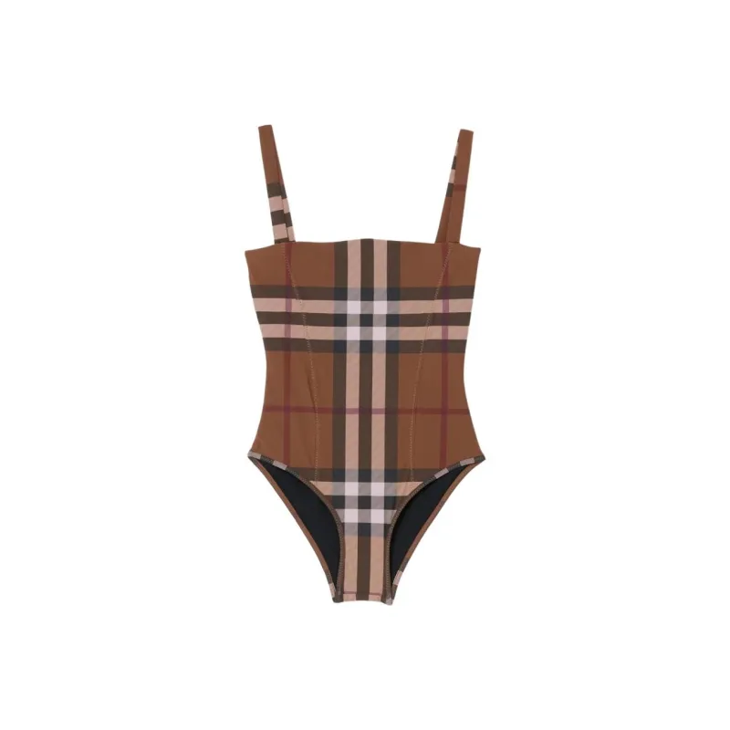 Burberry SS23 Ван-Пис Купальник Женский Умбра