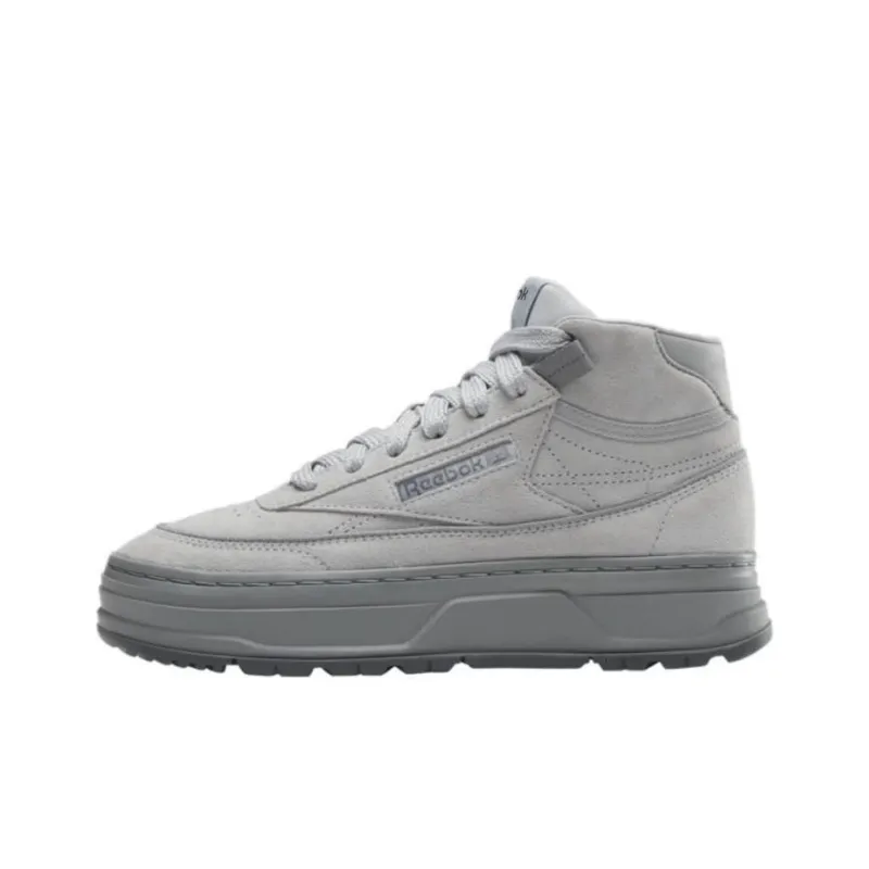 Reebok совместный бренд Club C Амортизация Износостойкий MID Топ Скейтбординг Кроссовки Женские Серый