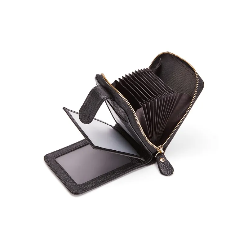 BOSTANTEN Кожаный черный Кофе Держатель для карт Мужской