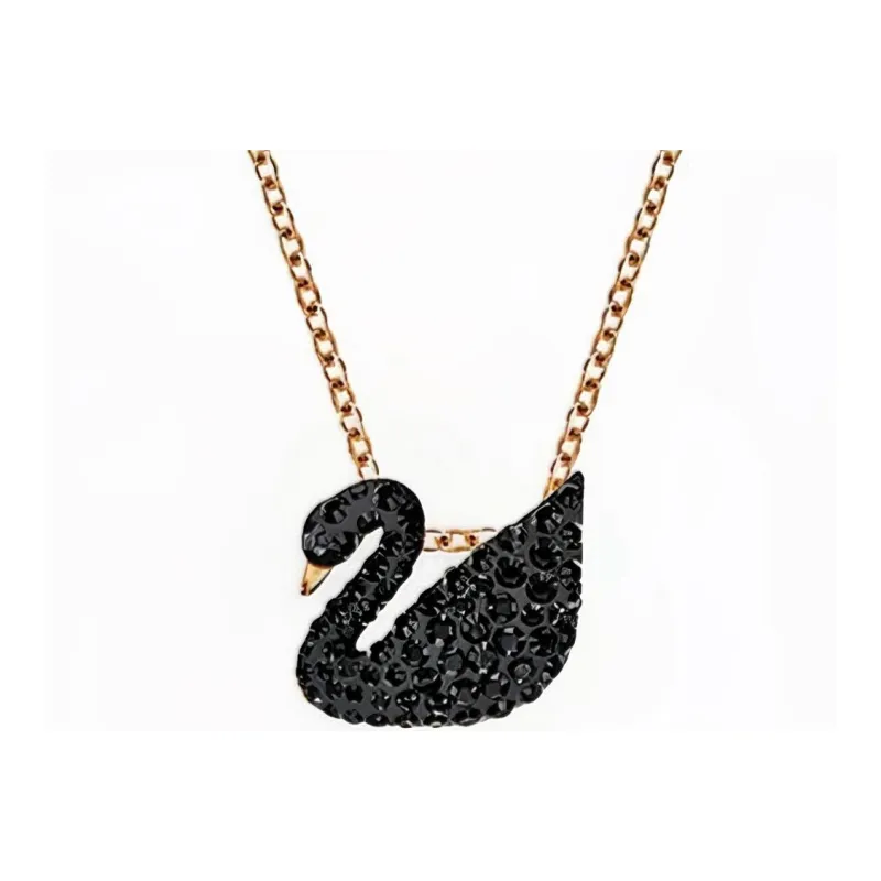 Swarovski Розовое золото с покрытием ожерелья женские черный