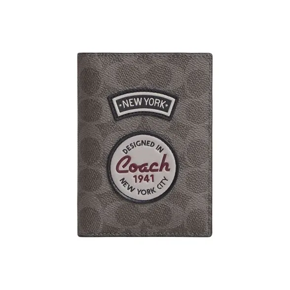 COACH Картхолдер из искусственной кожи мужской серый медный