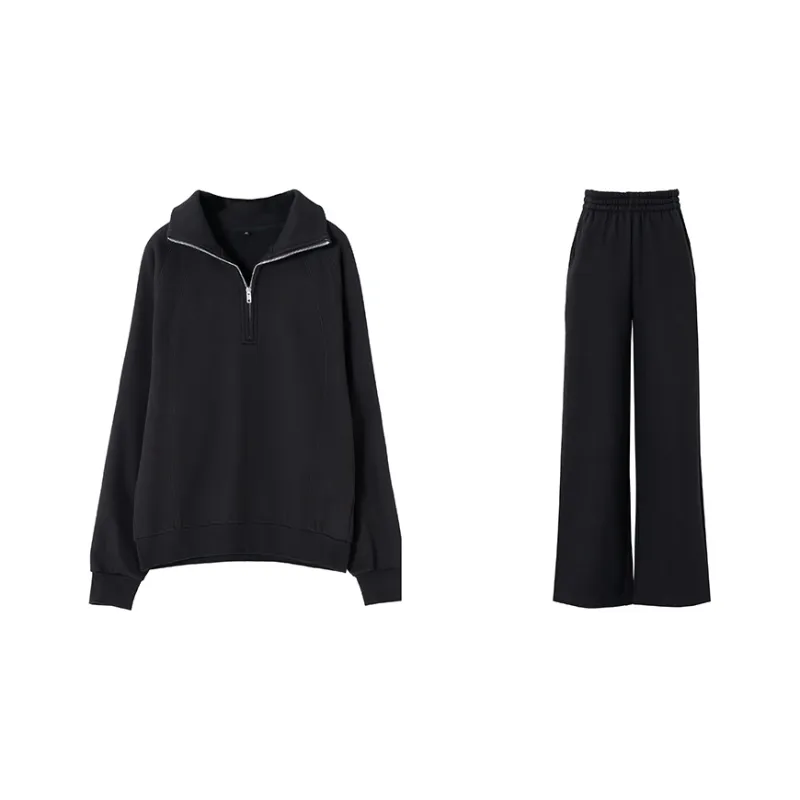 SOON FLOWER Комплект Свитшот Женский Черный