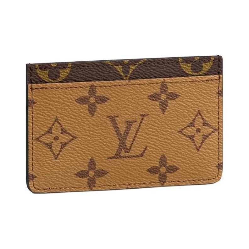 LOUIS VUITTON Покрытый холст Картхолдер Картхолдер Женские Коричневый