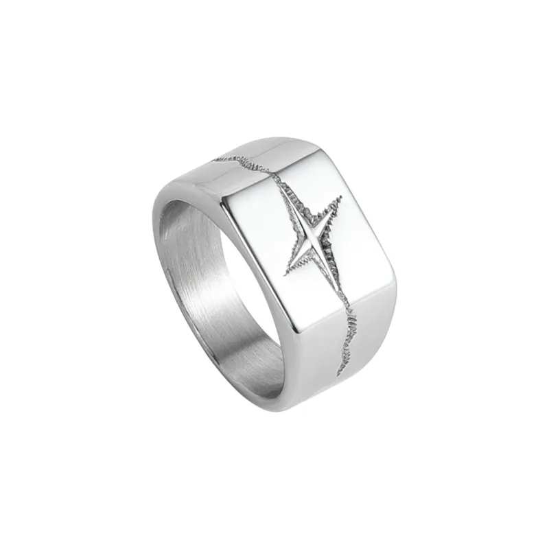 MAGICPOLE Кольца из титанового стального сплава Мужские Серебряные