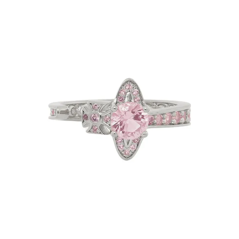 Вивьен Вествуд Переработанное Серебряное Кольцо Saturn Женское Серебряное Розовое