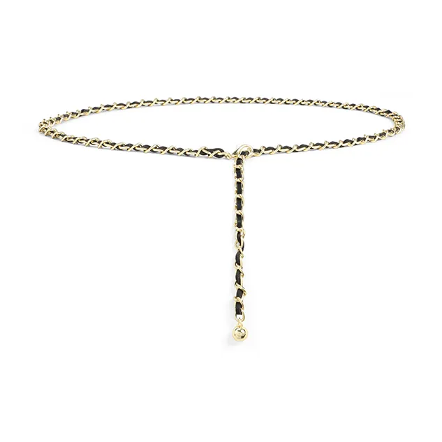 VINEY Коровья кожа Спилок Цепи для талии Женские Ширина 1CM