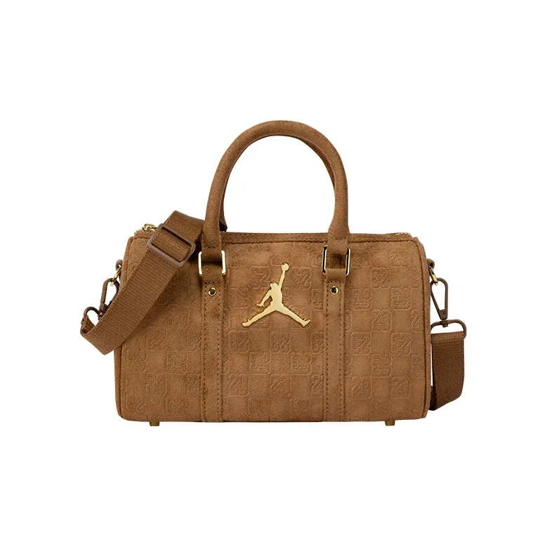 Джордан Искусственная замша Вода Бакеты Бостонская сумка Сумка через плечо Сумка унисекс Светло-коричневый