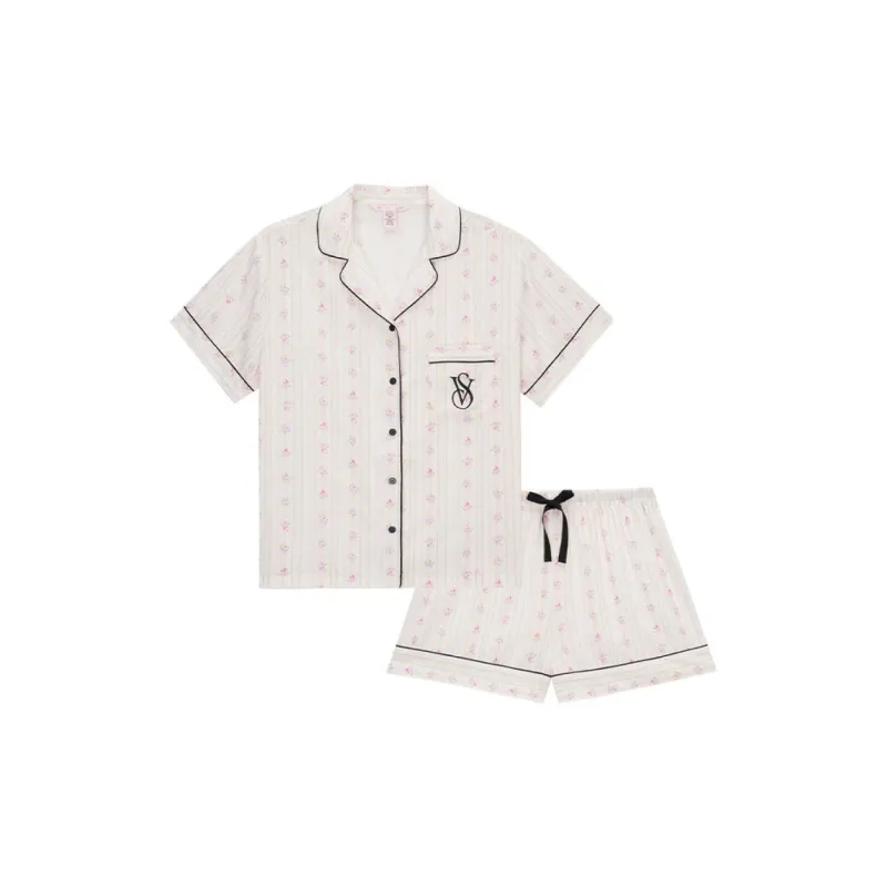 Victoria's Secret Пижамный комплект Magic Цветочный Коробка Женский Светло-розовый Цветочный