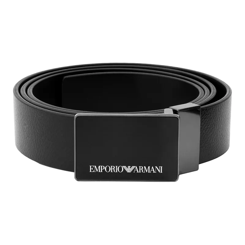 EMPORIO ARMANI Ремни из коровьей кожи мужской черный ширина 3,5 см