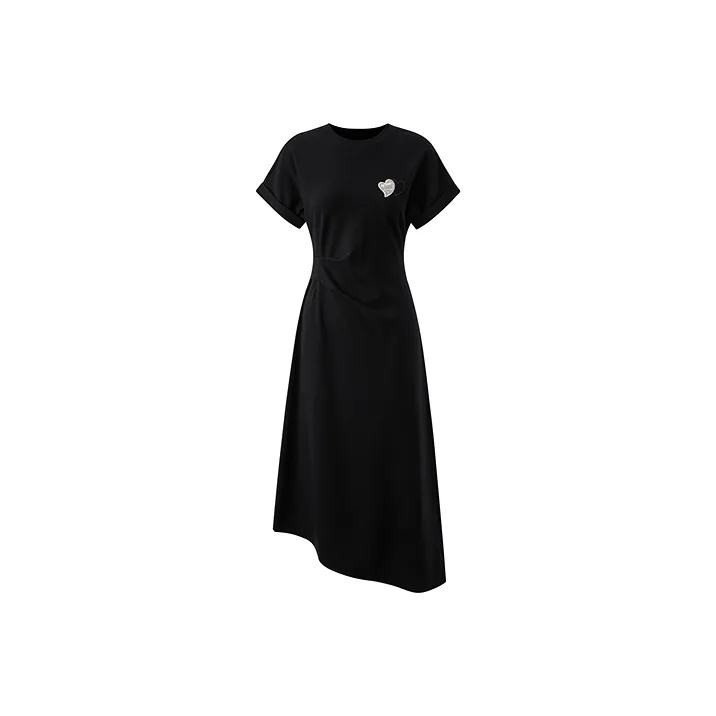 PEACEBIRD Короткое платье с короткими рукавами женское черное