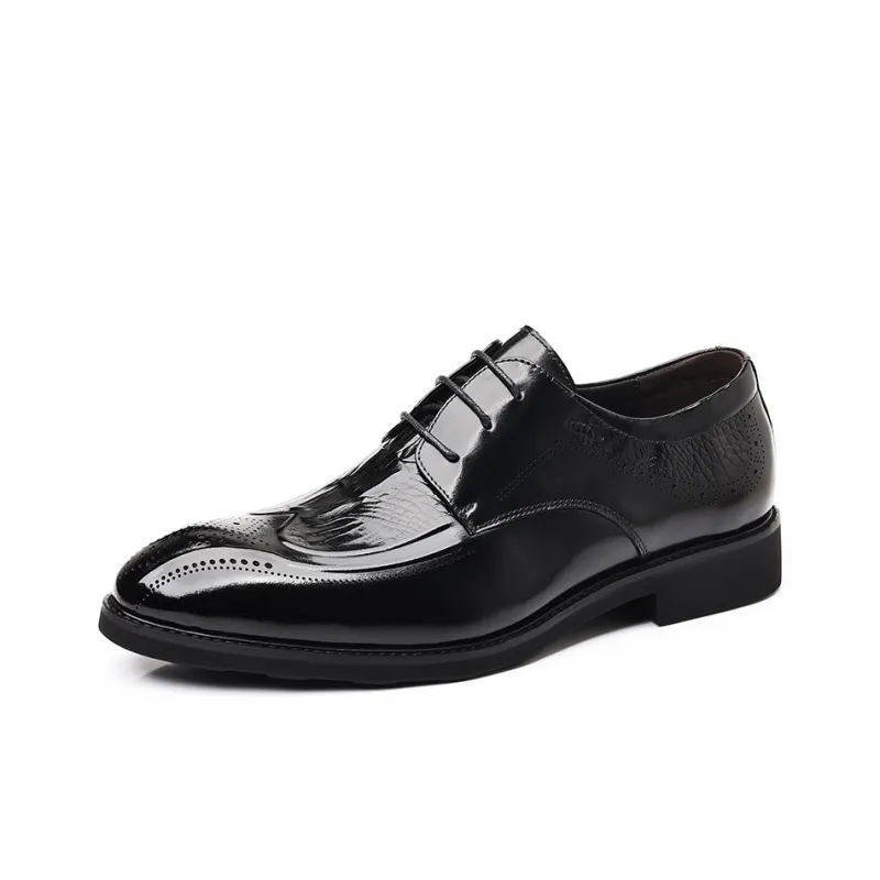 Kaltendin Телесная коровья кожа Бизнес Тисненые Броги Мужские туфли