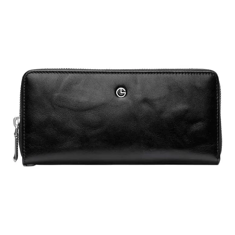 GOLDLION Клатч из коровьей кожи среднего размера мужской черный