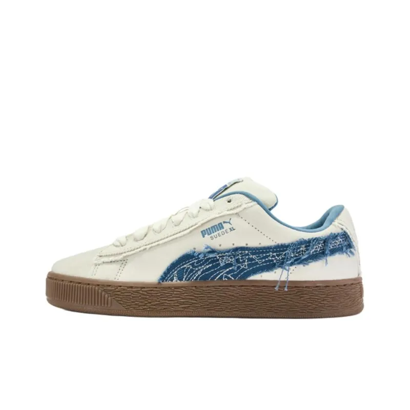 PUMA Suede XL Low Топ Скейтборд Кроссовки Унисекс Бежевый Белый Синий