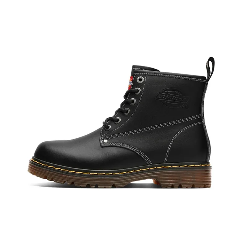 Dickies Корова Кожа Британский стиль Короткие Армейские Ботинки Мужские Черные