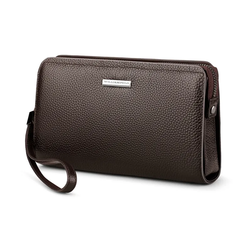 WilliamPOLO Клатч из натуральной коровьей кожи с анти-кражей замком большой мужской многоцветный