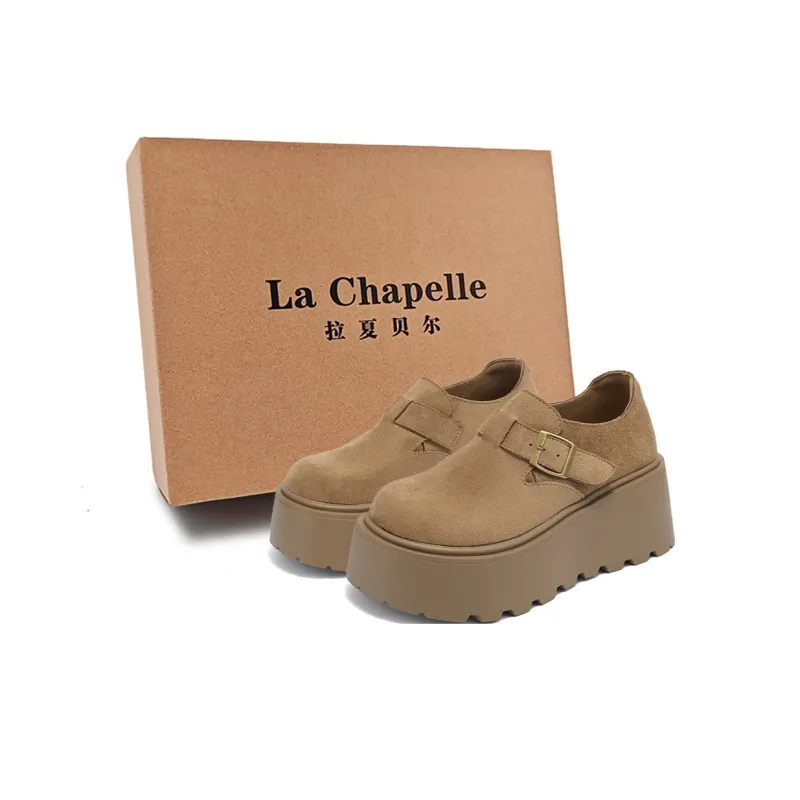 La Chapelle Британский стиль Модный тренд Платформа 5 см Увеличение высоты Birkenstock Стиль обуви Искусственная замша