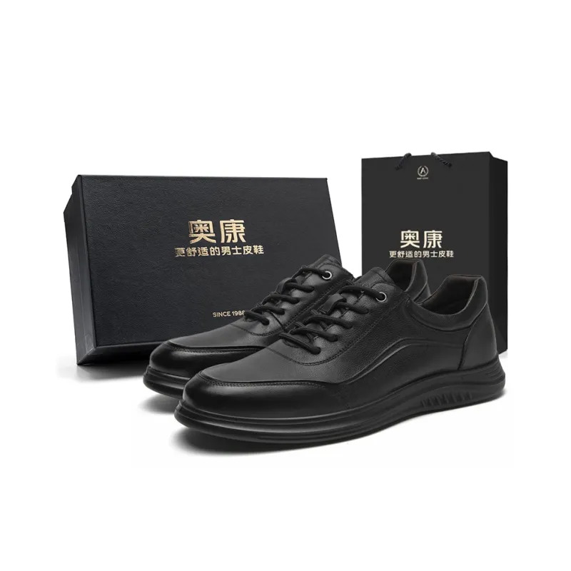 AOKANG Мужские туфли из коровьей кожи черные