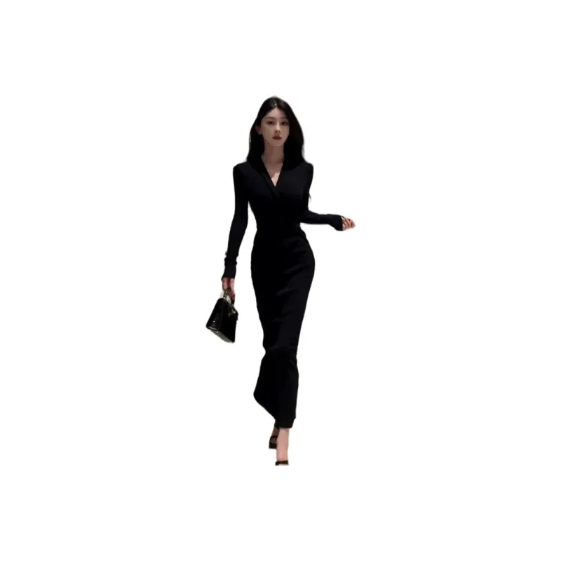 AHRTB Длинное платье с длинными рукавами для женщин