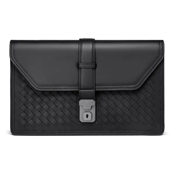 FAIRWHALE Натуральная кожа Мужской элегантный черный клатч