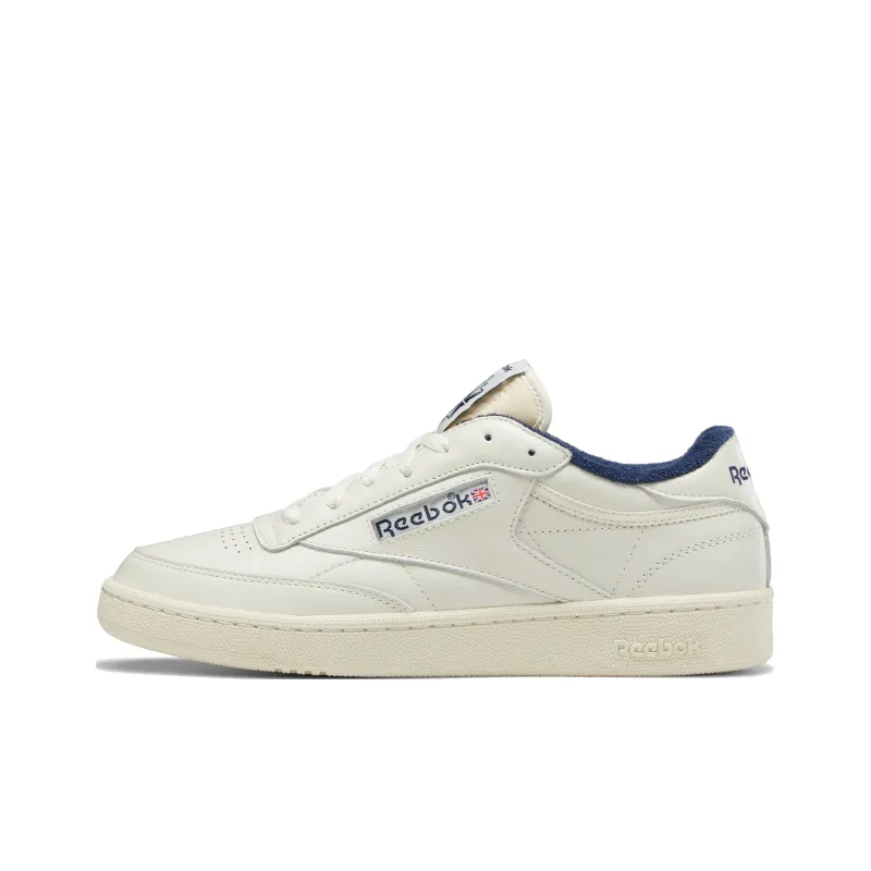 REEBOK CLUB C 85 VINTAGE Устойчивые к истиранию Низкие кеды для скейтбординга Унисекс Бежевый Белый Синий